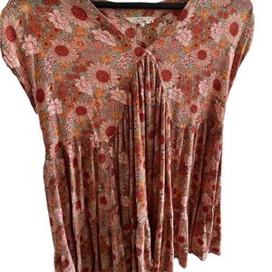 Chelsea & Violet Red and Pink Floral Blouse